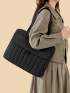 Sac ordinateur femme en nylon matelassé Noir / 15/16 pouces