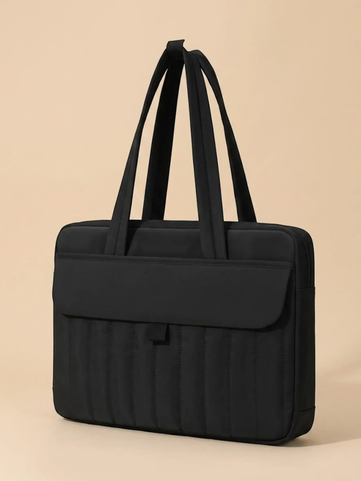 Sac ordinateur femme en nylon matelassé Noir / 15/16 pouces