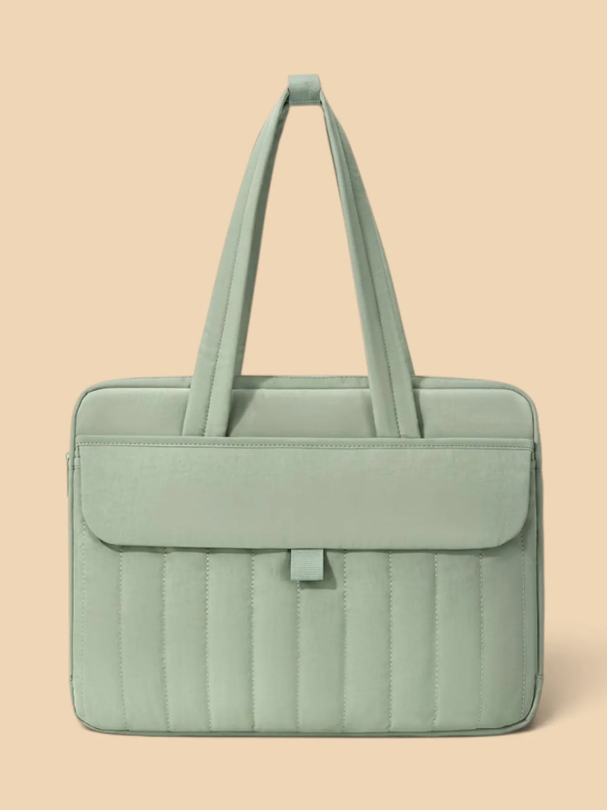 Sac ordinateur femme en nylon matelassé Vert / 15/16 pouces