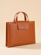 Sac Ordinateur Fin en Similicuir Camel