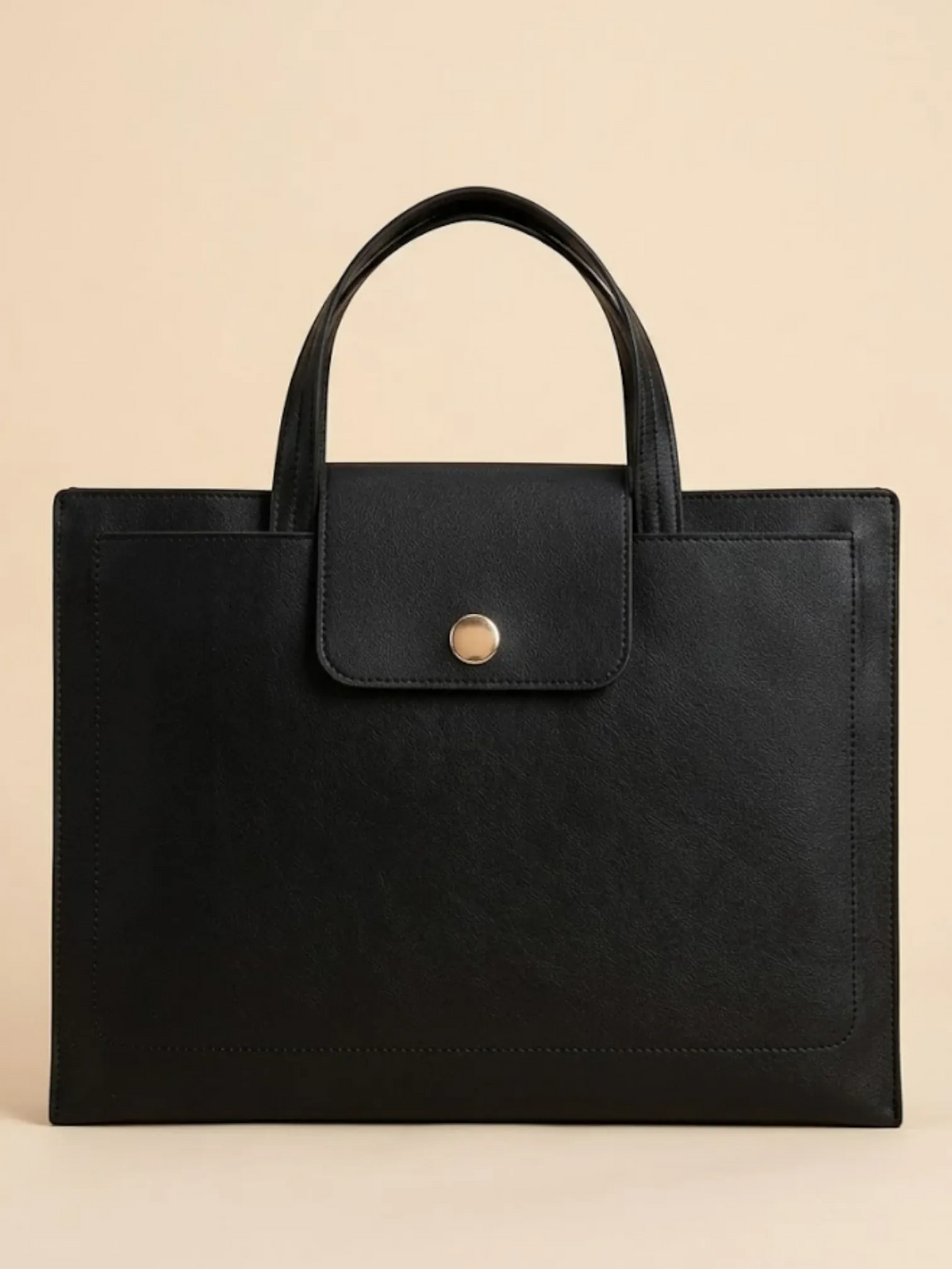 Sac Ordinateur Fin en Similicuir Noir