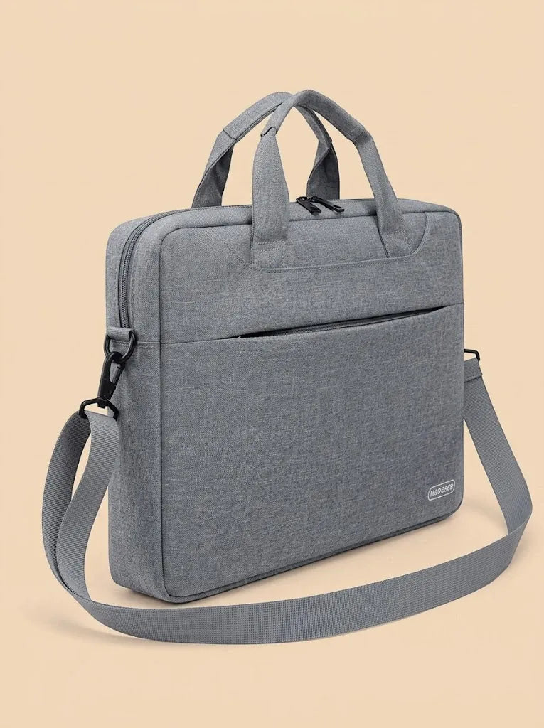Sac ordinateur tissu mousse zippé Gris