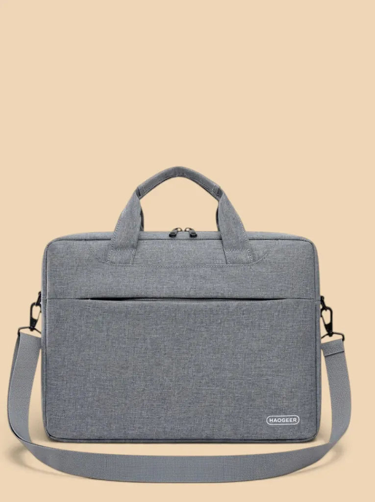 Sac ordinateur tissu mousse zippé Gris