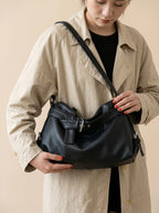 Sac Shopper de Cours Cuir Vegan Noir