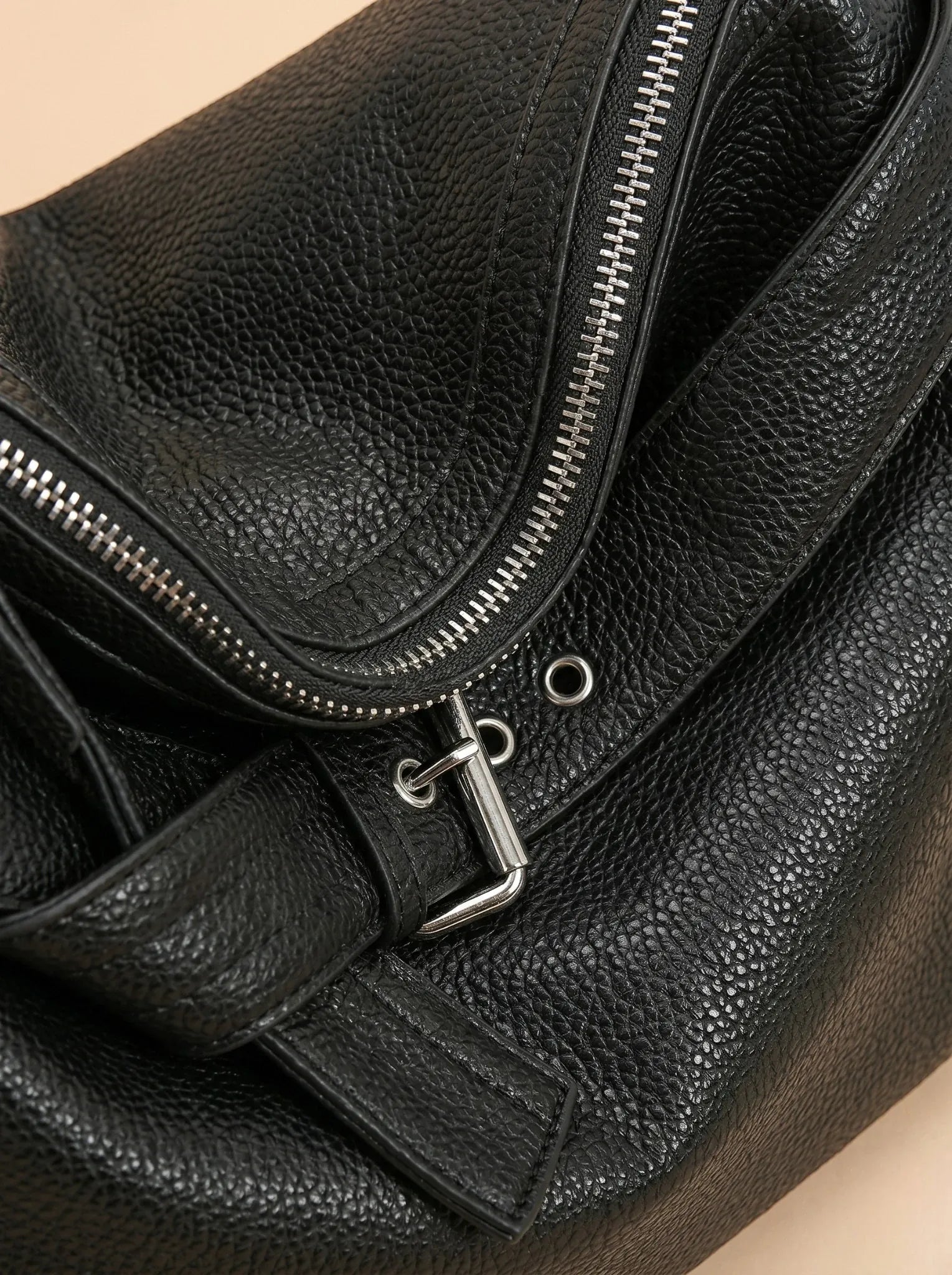 Sac Shopper de Cours Cuir Vegan Noir