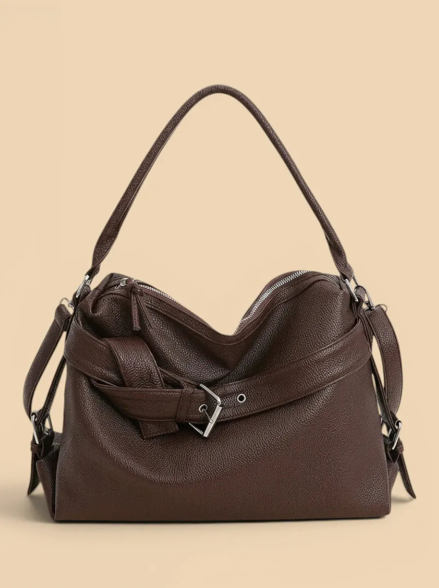 Sac Shopper de Cours Cuir Vegan Café