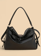 Sac Shopper de Cours Cuir Vegan Noir