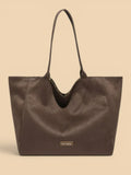Sac Suédine Souple Grande Capacité Femme Café