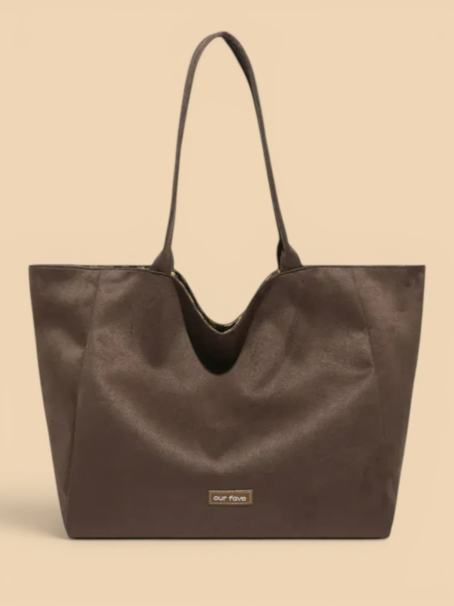 Sac Suédine Souple Grande Capacité Femme Café