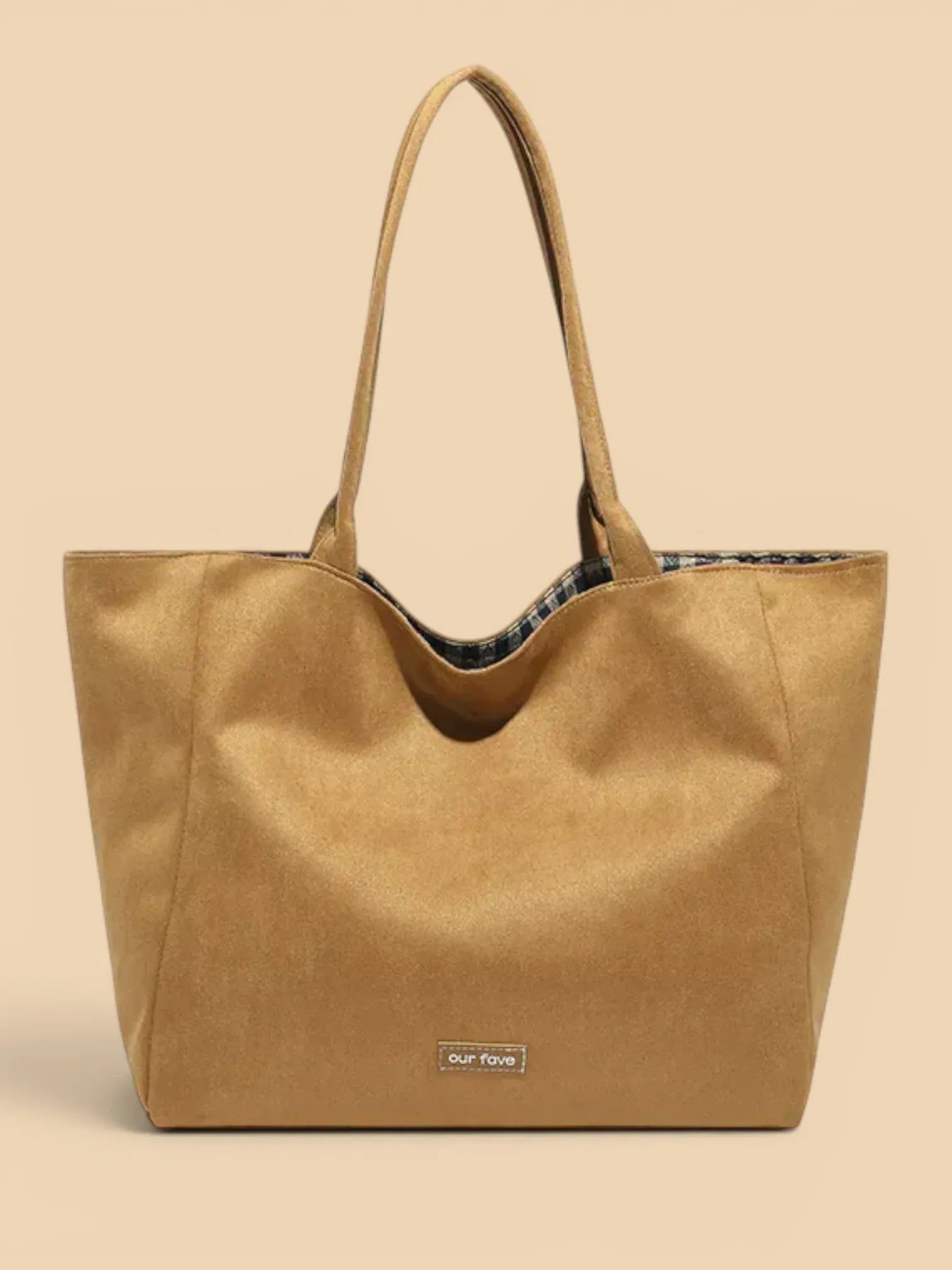 Sac Suédine Souple Grande Capacité Femme Camel
