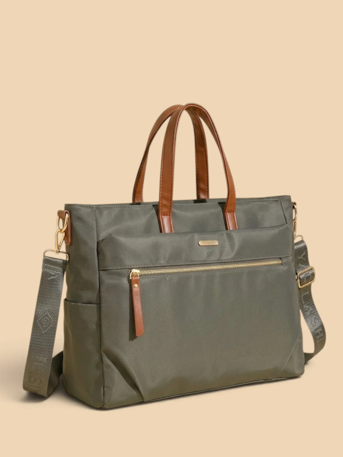 Sac Tote Femme Business Poches Multiples Ordinateur Khaki