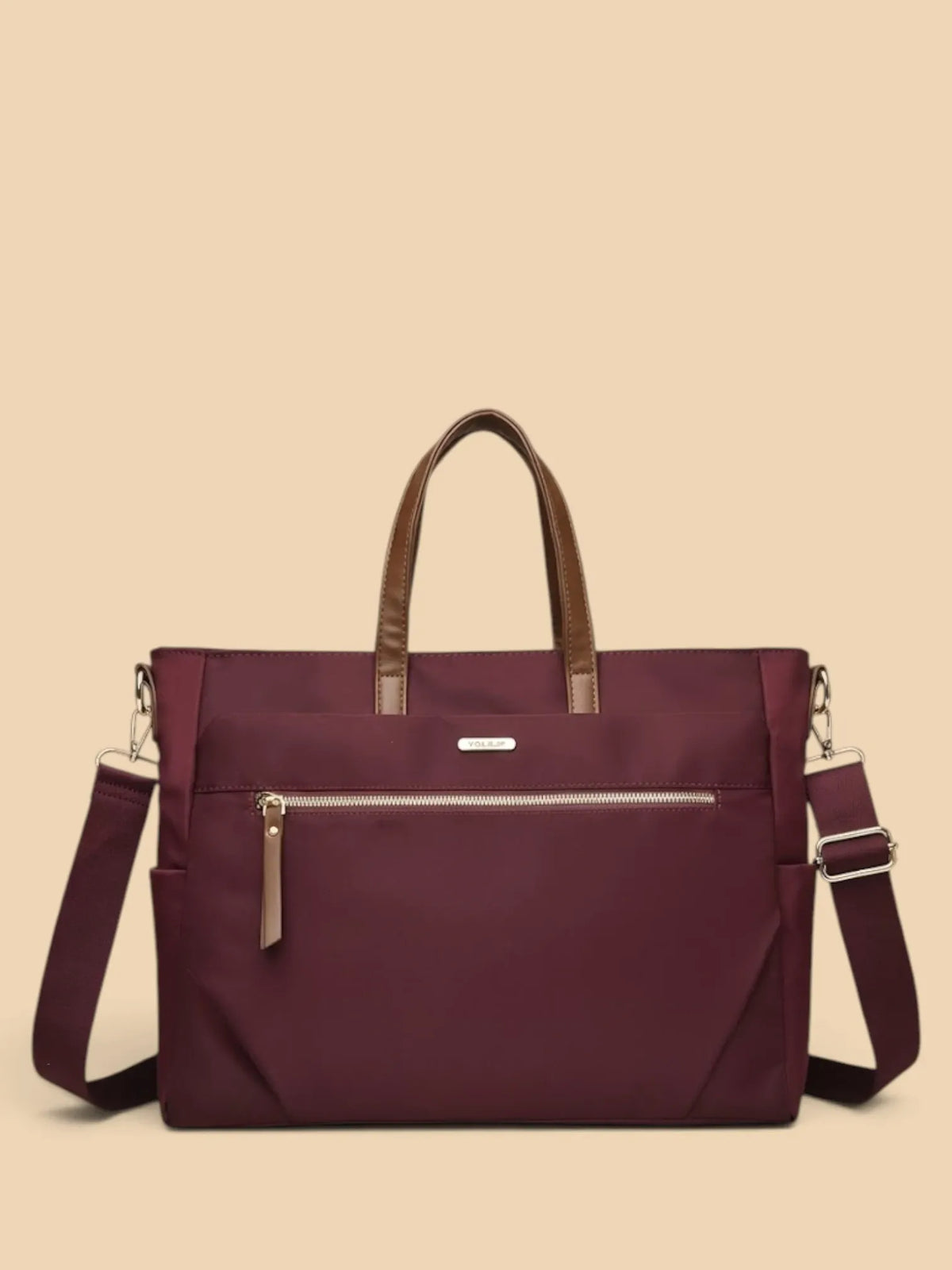 Sac Tote Femme Business Poches Multiples Ordinateur Acajou