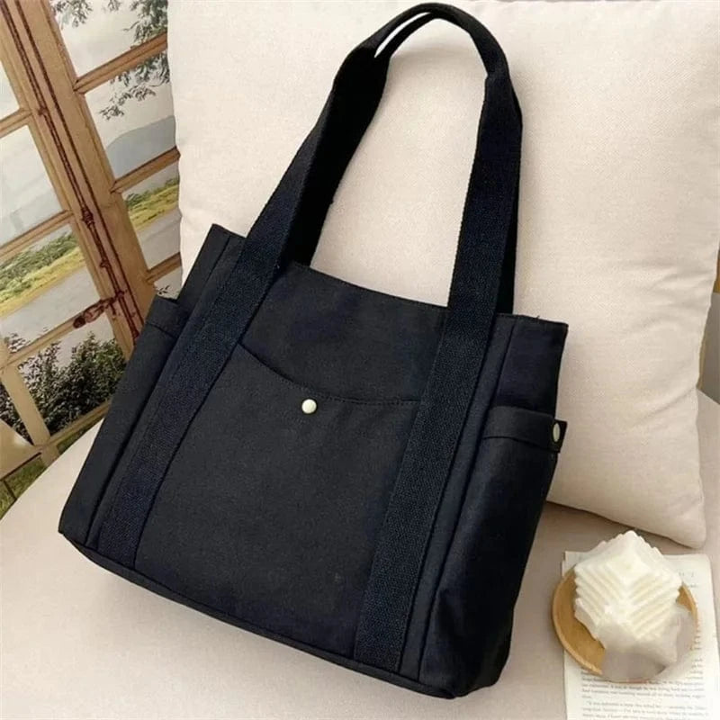 Tote Bag de Cours en Toile avec Rangement