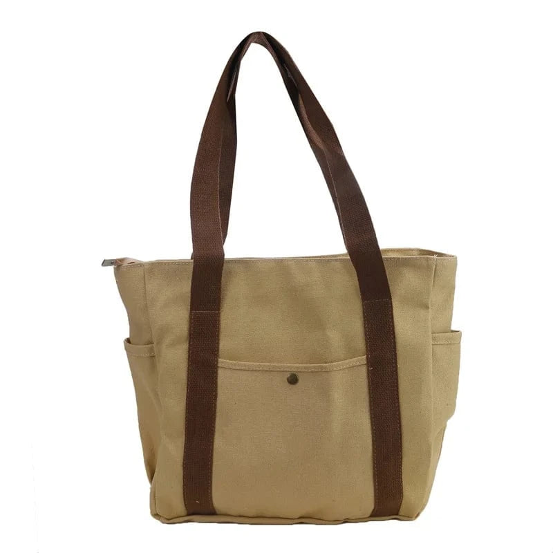 Tote Bag de Cours en Toile avec Rangement