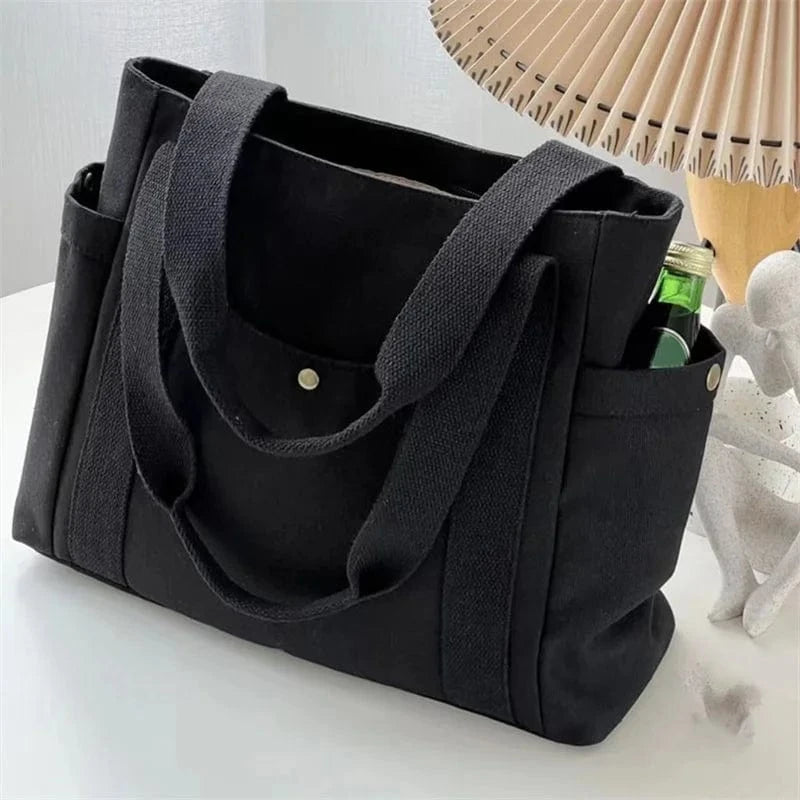 Tote Bag de Cours en Toile avec Rangement