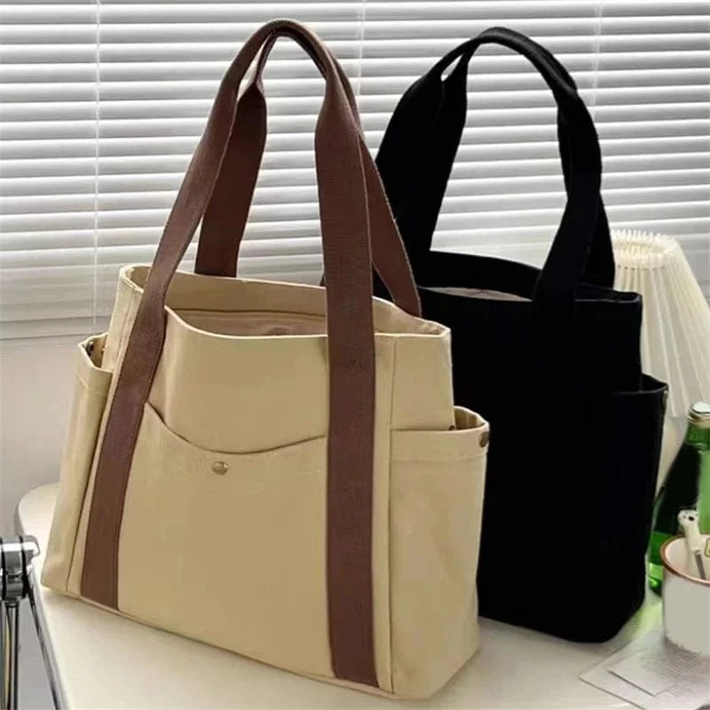 Tote Bag de Cours en Toile avec Rangement