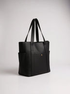 Tote Bag de Cours en Toile avec Rangement Noir