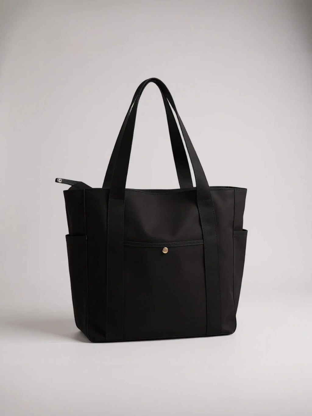 Tote Bag de Cours en Toile avec Rangement Noir