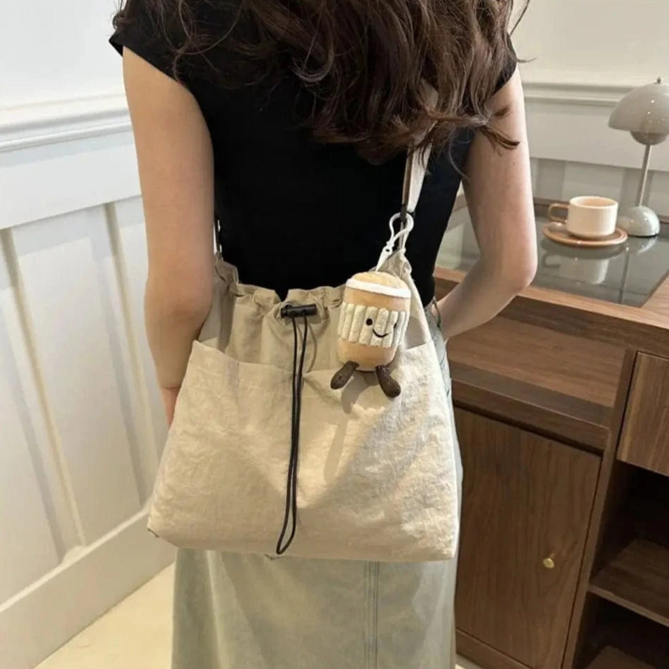 Tote Bag de Cours Léger en Toile Beige