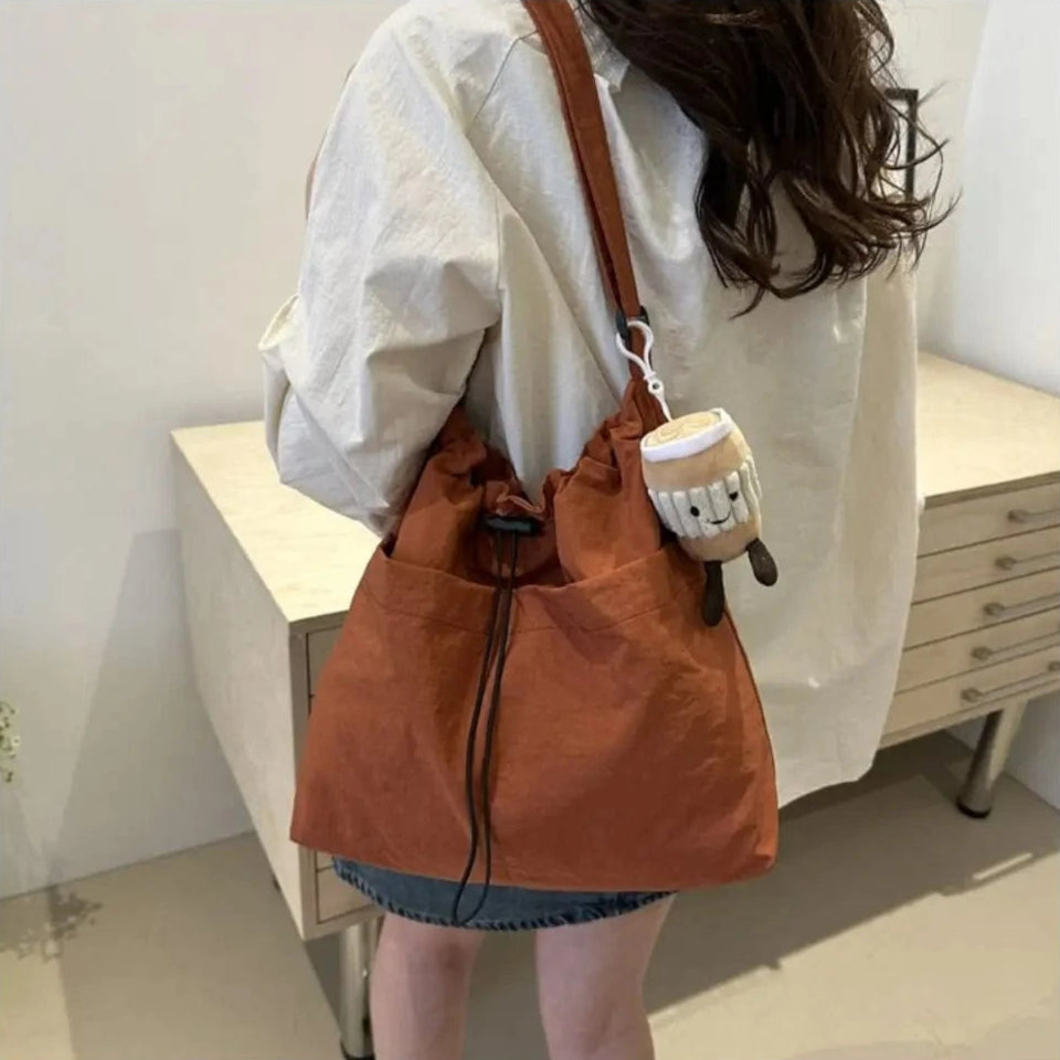 Tote Bag de Cours Léger en Toile Orange