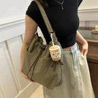Tote Bag de Cours Léger en Toile Vert