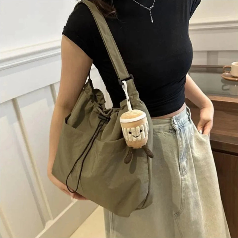 Tote Bag de Cours Léger en Toile Vert
