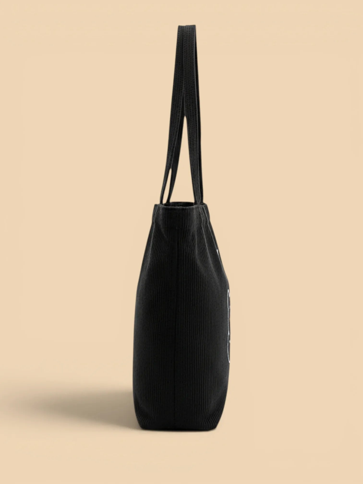 Tote Bag de Cours Ourson en Velours Noir