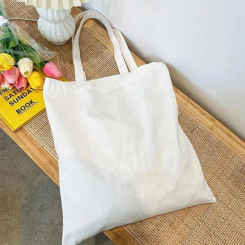 Tote Bag de Cours Solide Blanc / 34 x 39cm
