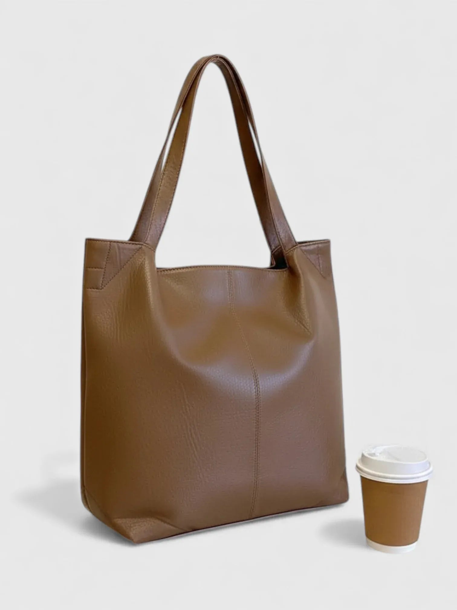 Tote Bag en Cuir Vegan Marron