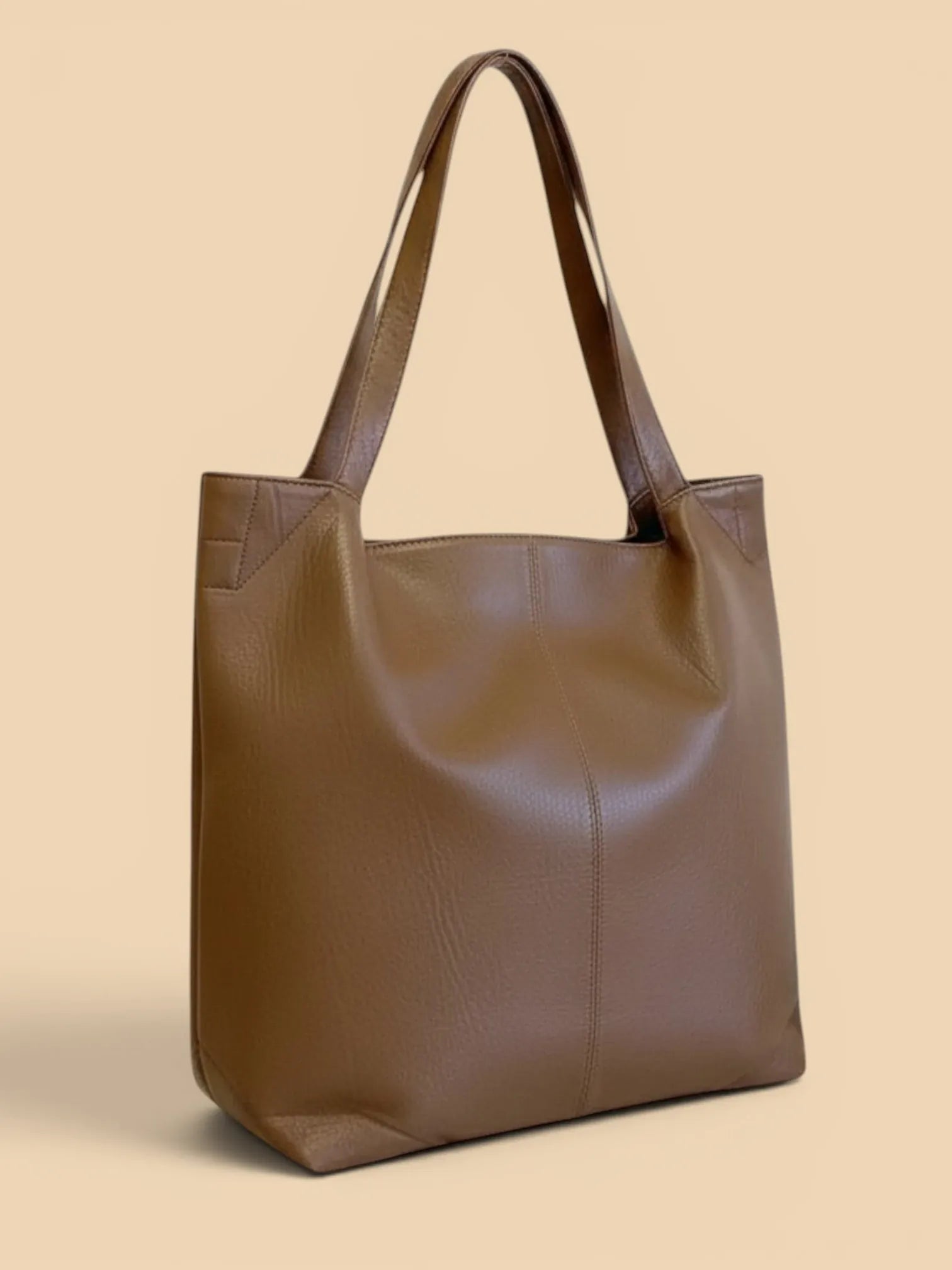 Tote Bag en Cuir Vegan Marron