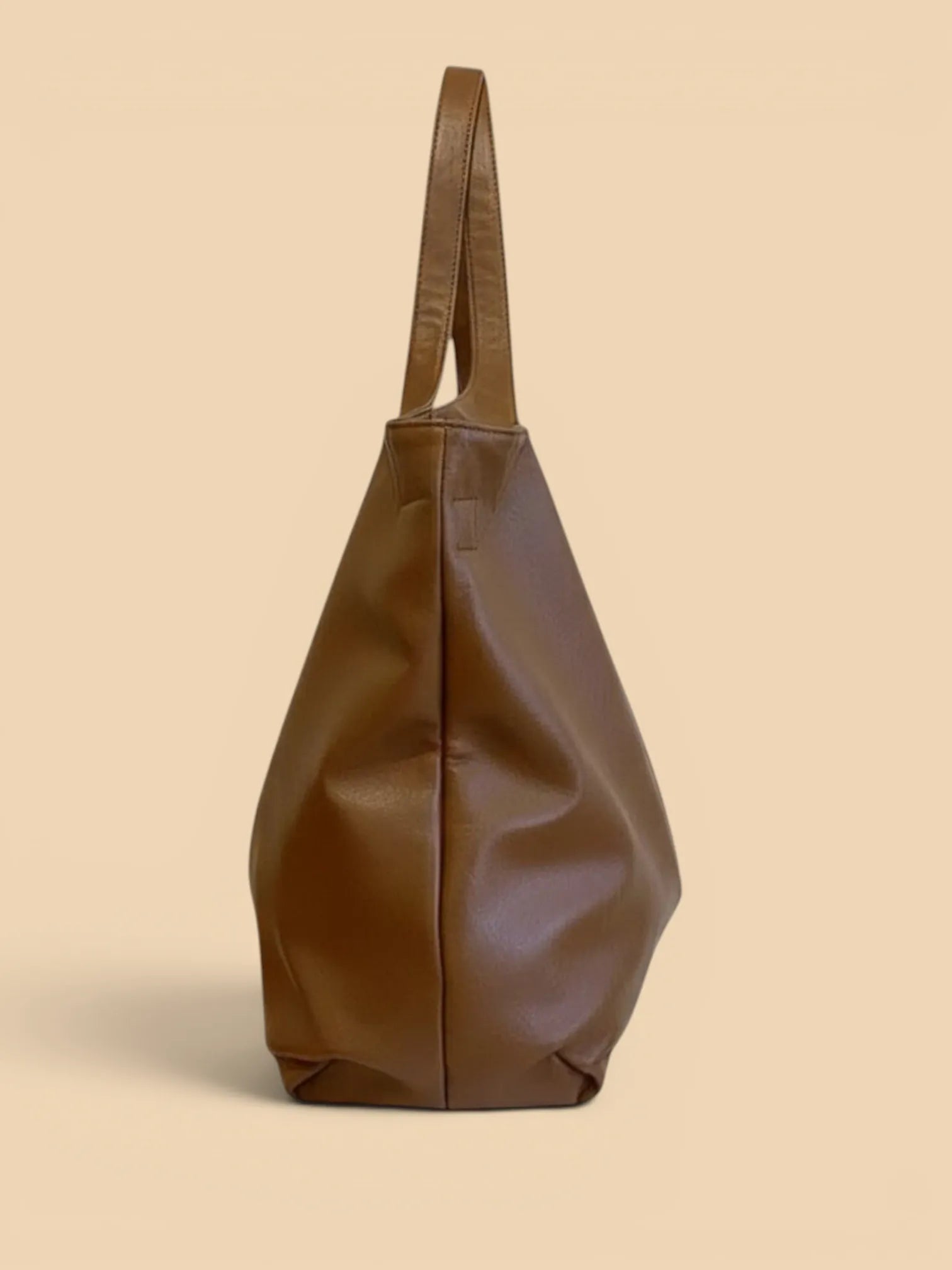 Tote Bag en Cuir Vegan Marron