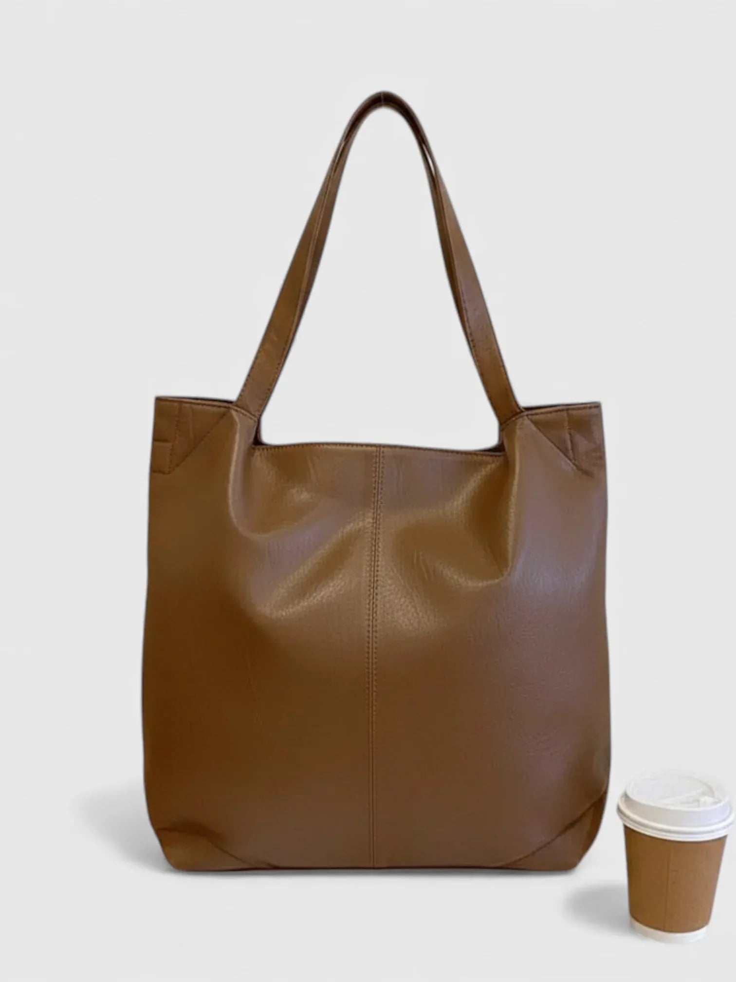 Tote Bag en Cuir Vegan Marron