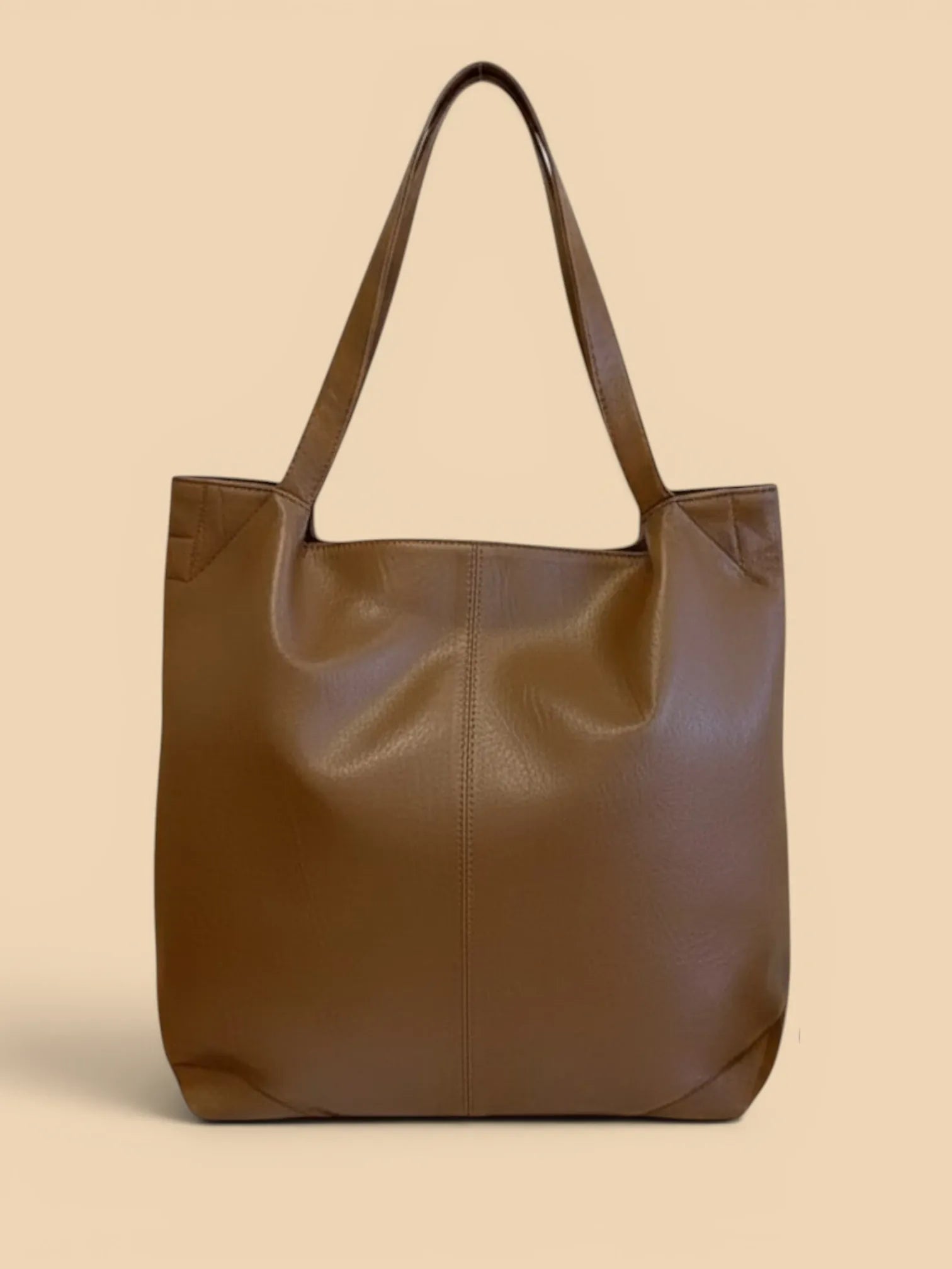 Tote Bag en Cuir Vegan Marron