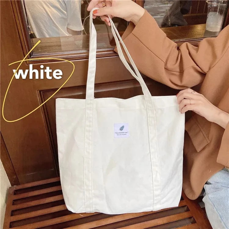Tote Bag en Tissu Moderne Blanc