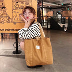 Tote Bag en Tissu Moderne Khaki