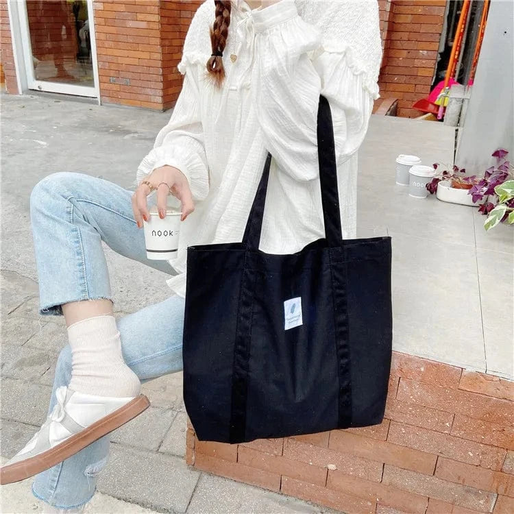Tote Bag en Tissu Moderne Noir