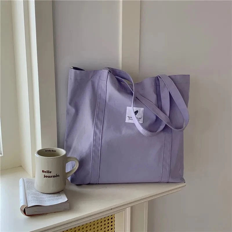 Tote Bag en Tissu Moderne Violet